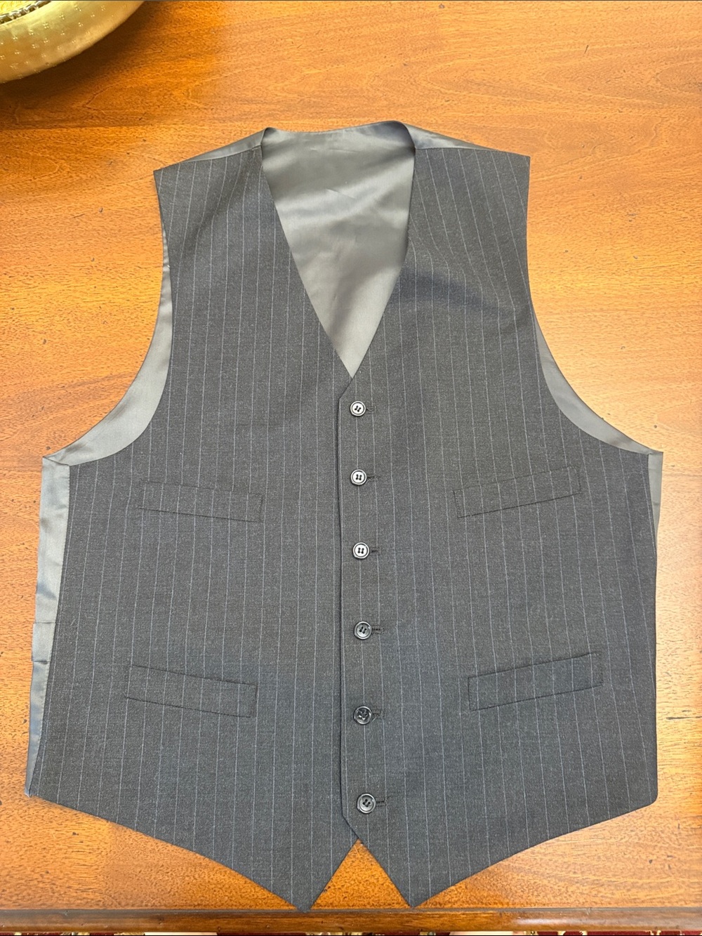 Mariana Men's Charcoal Pinstripe Vest - Black/Gray